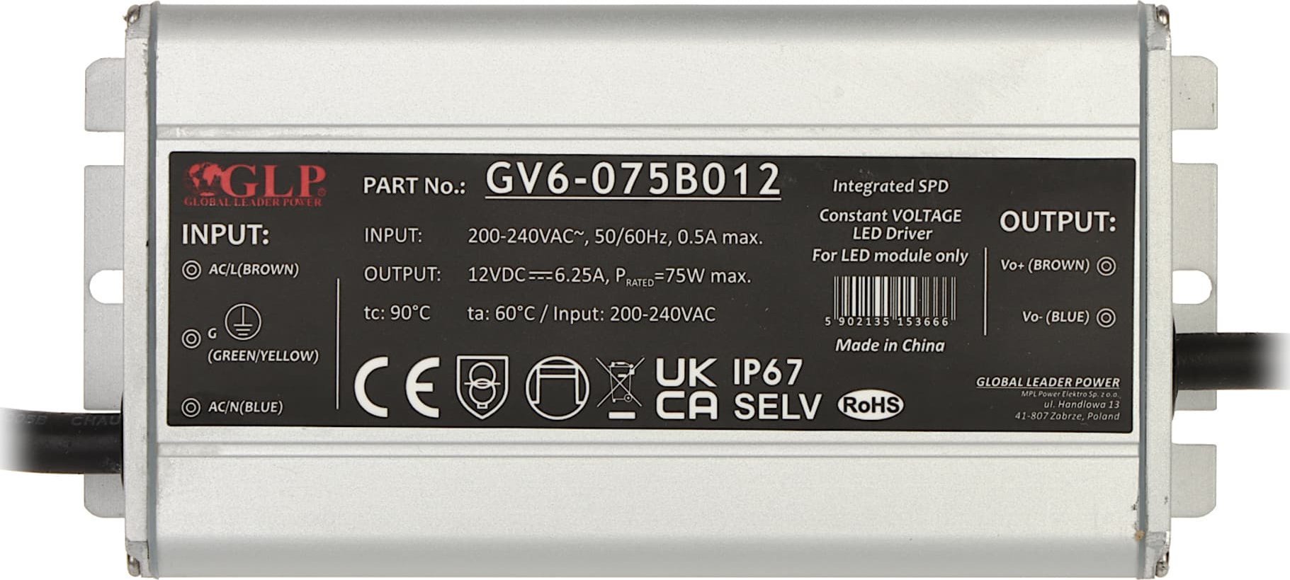 ZASILACZ IMPULSOWY GV6-12V/6.25A