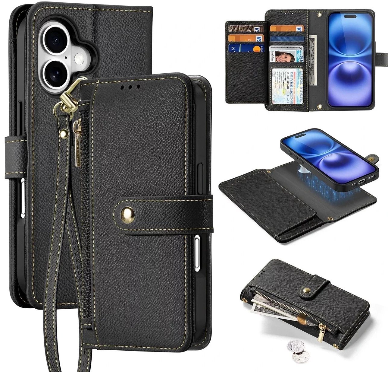 Etui ochronne do iPhone 16 Dux Ducis Lawa MagSafe + portfel czarne