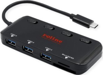 HUB USB Roline Koncentrator ROLINE USB 3.2 Gen 1, potrójny, kabel połączeniowy typu C