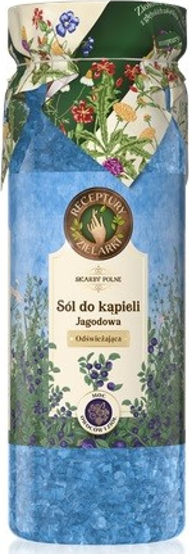 Bielenda RECEPTURY ZIELARKI Skarby Polne Odświeżająca Sól do kąpieli - Jagodowa 700g