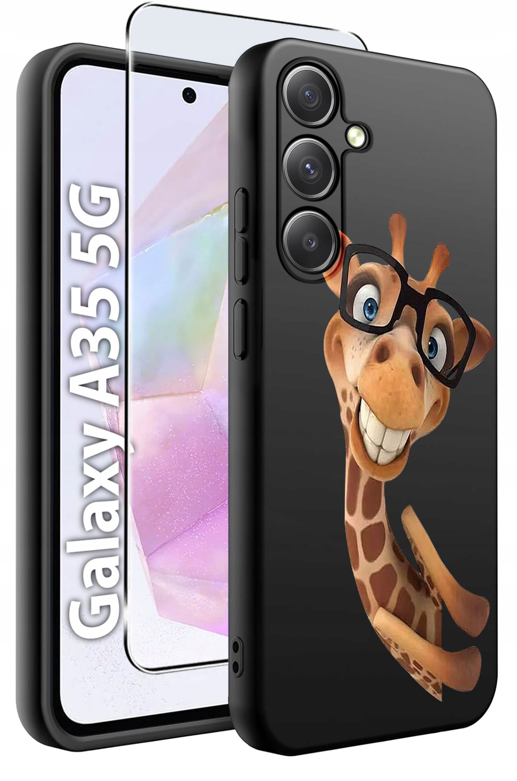 ETUI do Samsung A35 5G WZORY | SILIKONOWE MATT CASE + SZKŁO HARTOWANE 9H