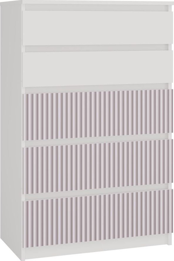 Topeshop Komoda do pokoju dziecka, Malwa, 70x40x110 cm, biały, różowy