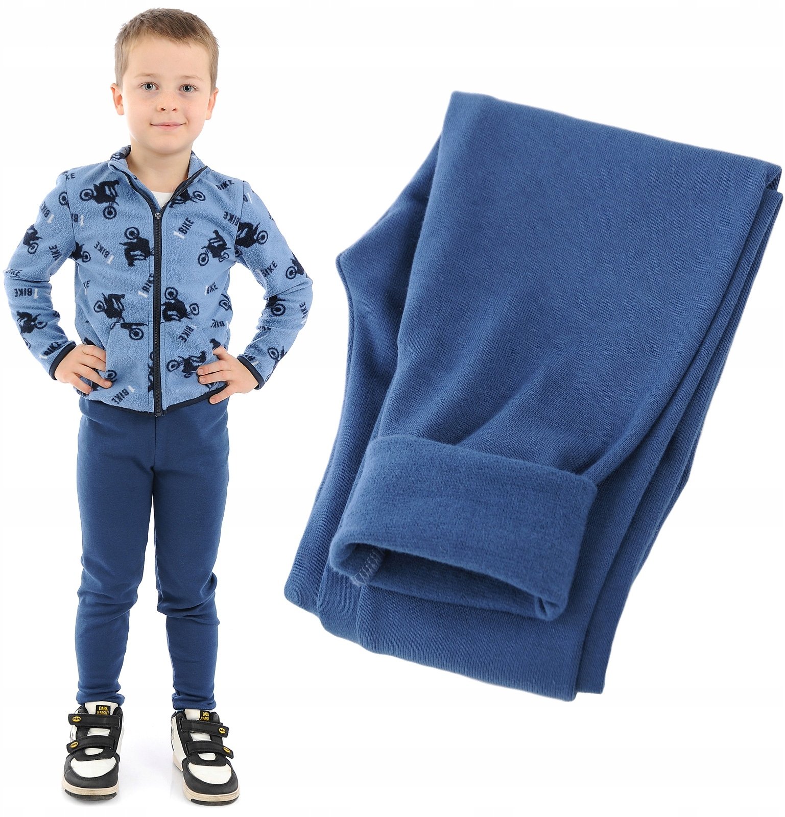 Ocieplane elastyczne Legginsy chłopięce Bawełniane Spodnie Jeans 134