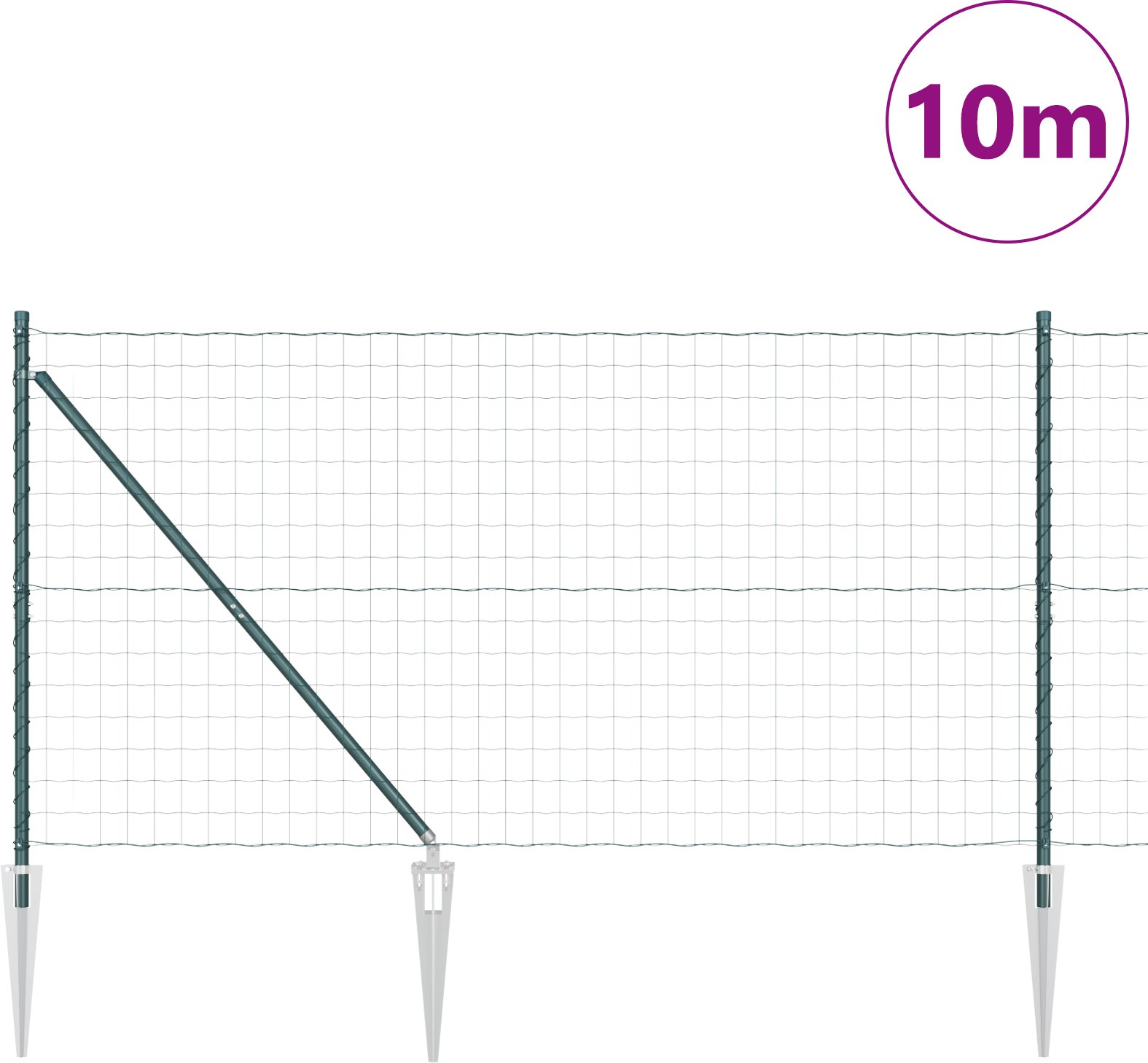 vidaXL Ogrodzenie Euro Zestaw 2 sztuk Zielone Metal 10 x 1,2 m Trwałe