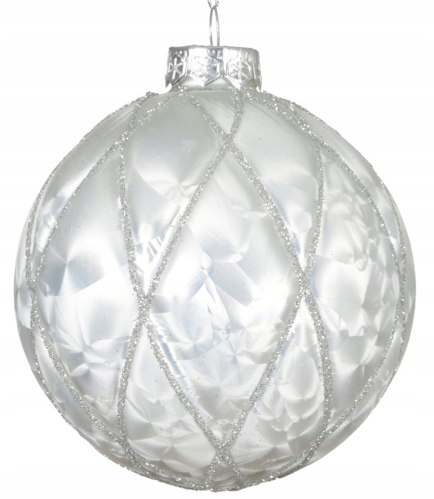 Bombka choinkowa szklana okrągła dekorowana duża 10cm 1szt