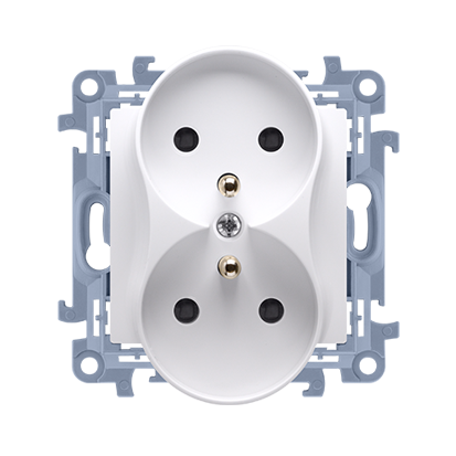 Kontakt-Simon Gniazdo wtyczkowe podwójne z uziemieniem biały 16A (CGZ2M.01/11)