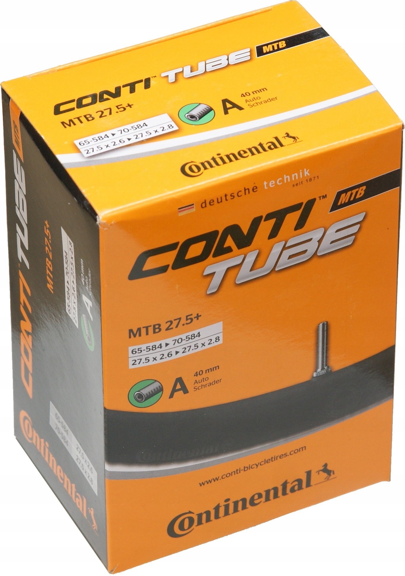 Continental Dętka Continental MTB 27,5+ auto (40 mm), 65/70-584, 27,5" x 2,6" - 2.8"