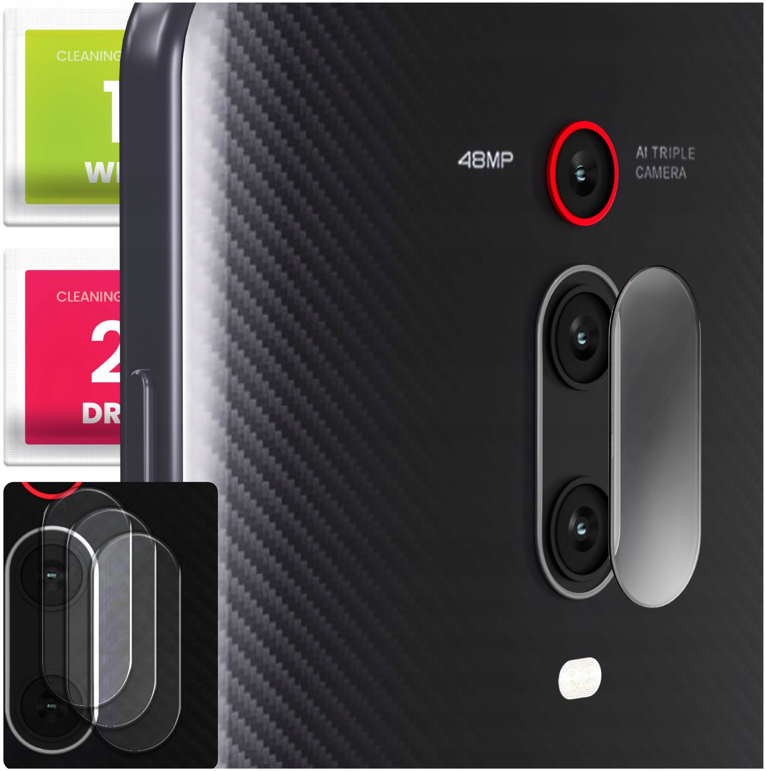 3-PAK Szkło Na Aparat Do Xiaomi Mi 9T Pro / Redmi K20 (Hartowane, Ochronne)