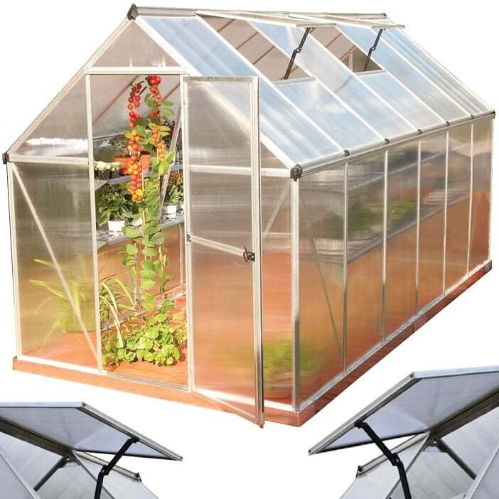 Palram Szklarnia Ogrodowa 701781 3,65 x 1,85 m x 208 cm Mocny Wytrzymały Tunel