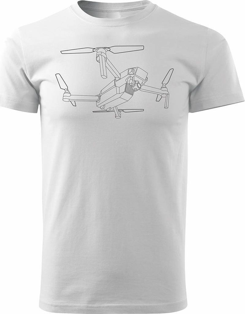 Topslang Koszulka z dronem dron drone quadrocopter męska biała REGULAR XL