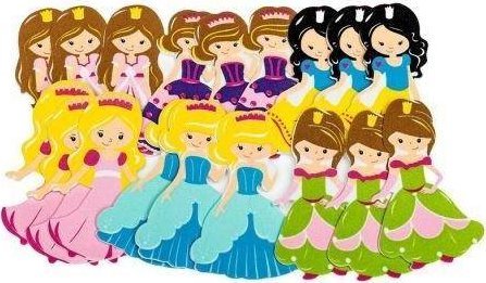 BREWIS Naklejki z pianki księżniczki 18szt