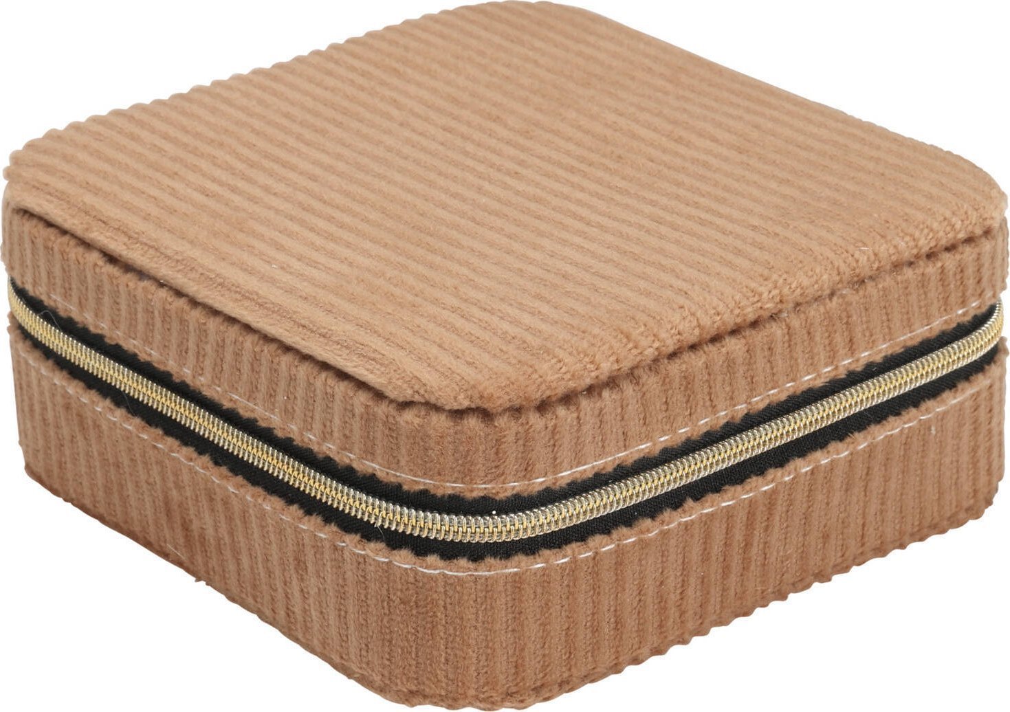 Home Styling Collection Pudełko na biżuterię, sztruks, 12 x 12 x 5 cm