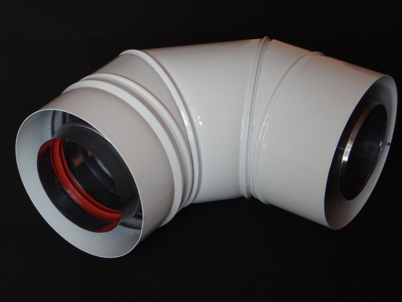 Krzys-Pol Kolano 90° 80/125mm do kotłów kondensacyjnych i turbo białe - SKKMK9080125