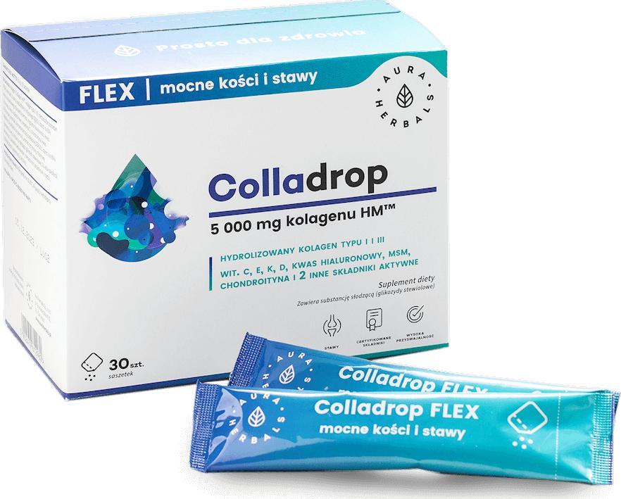 Aura Herbals Colladrop Flex kolagen morski 5000 mg saszetki 30 sztuk Aura Herbals
