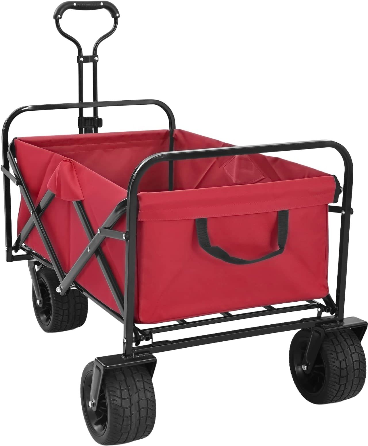 vidaXL Składany Wózek Ręczny Czerwony 89 x 63 x 96 cm