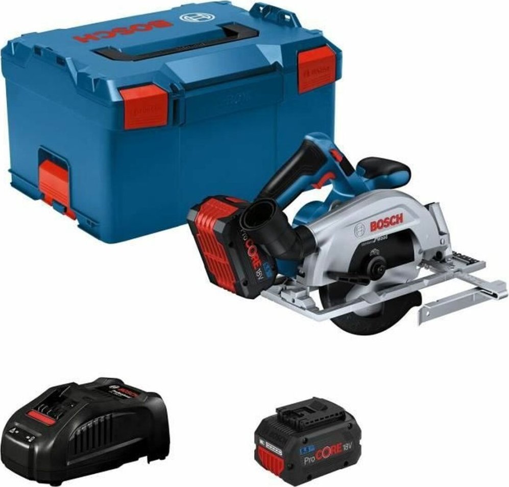 Bosch Bosch Cordless Circular Saw GKS 18V-57-2 Professional, 18V (blue/black, 2x Li-Ion battery ProCORE18V 5.5Ah, in L-BOXX)