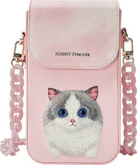 Nimmy torebka na telefon różowy/pink Big Eyed Pet 2.0 Cat