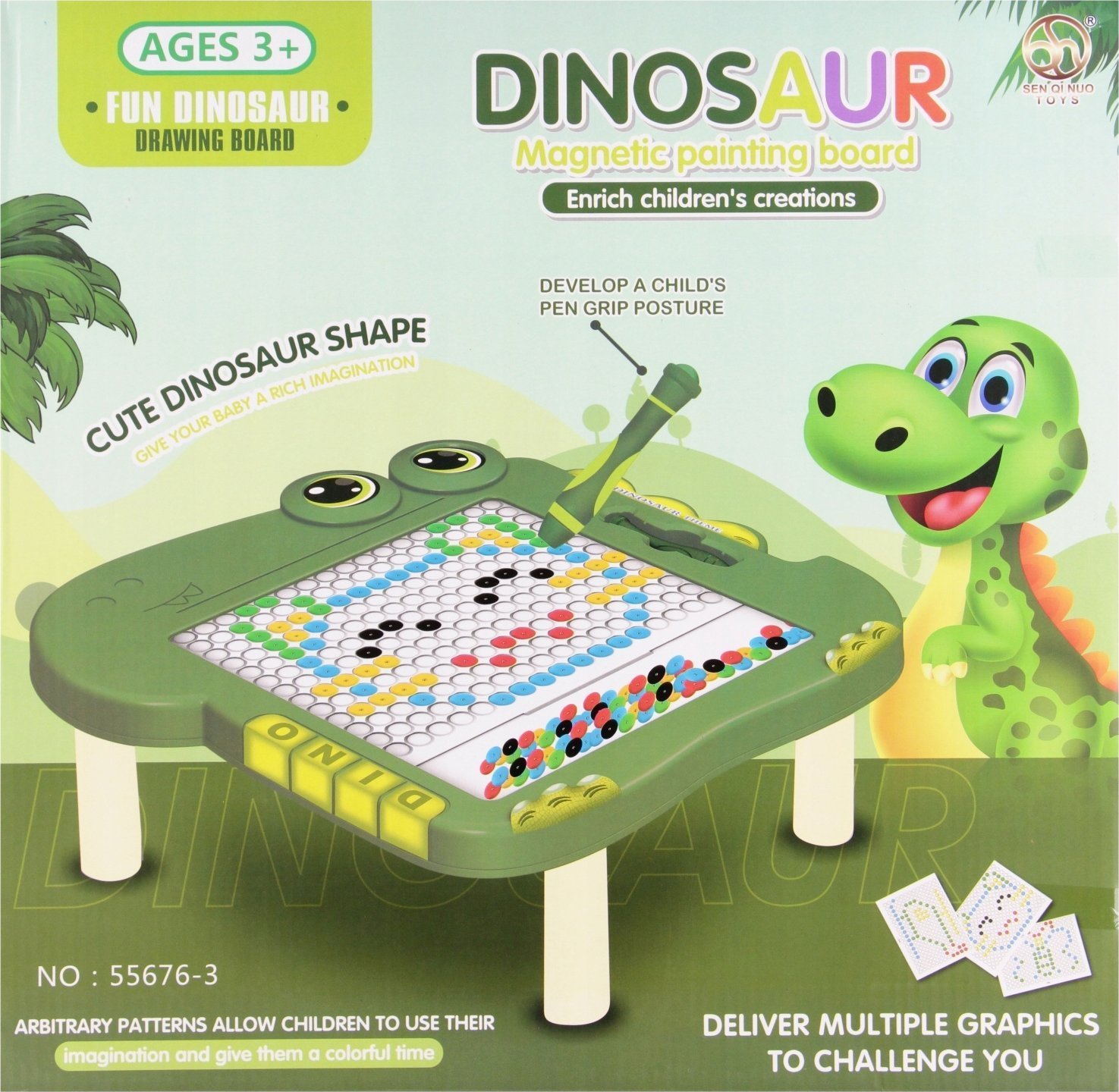 Mega Creative TABLICA MAGNET MOZAIKA DINO 41X40X4 PUD18