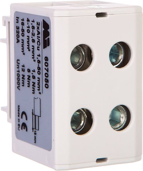 EM Group Złączka szynowa 2-torowa 1,5-50mm2 szara EURO multiOTL 50 2xAl/Cu (607050)