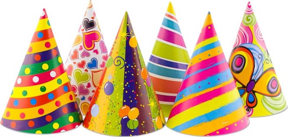 GoDan Czapeczki kolorowy mix - baloniki-kwiatki - 6 szt. uniwersalny