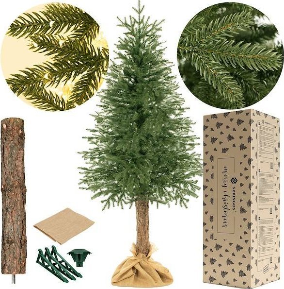 Springos Choinka sztuczna na pniu 180 cm świerk PE UNIWERSALNY