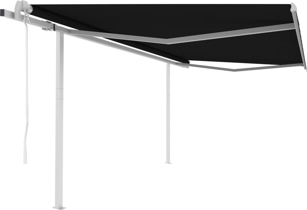 vidaXL Automatycznie zwijana markiza ze słupkami, 4,5x3 m, antracytowa