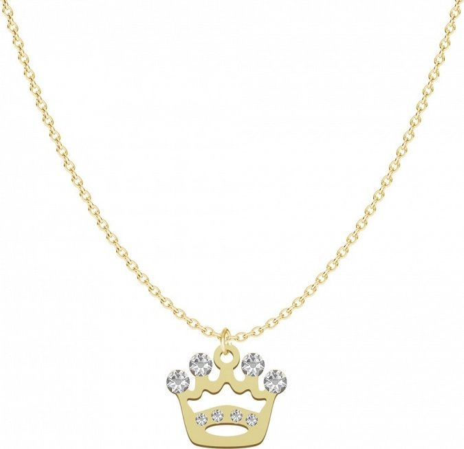 Radziszewska Jewellery Złoty Naszyjnik Korona 925 Prezent Dziecko Biżuteria DEDYKACJA GRATIS