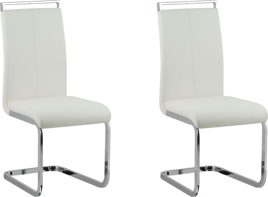 Beliani Zestaw 2 krzeseł do jadalni ekoskóra biały GREEDIN
