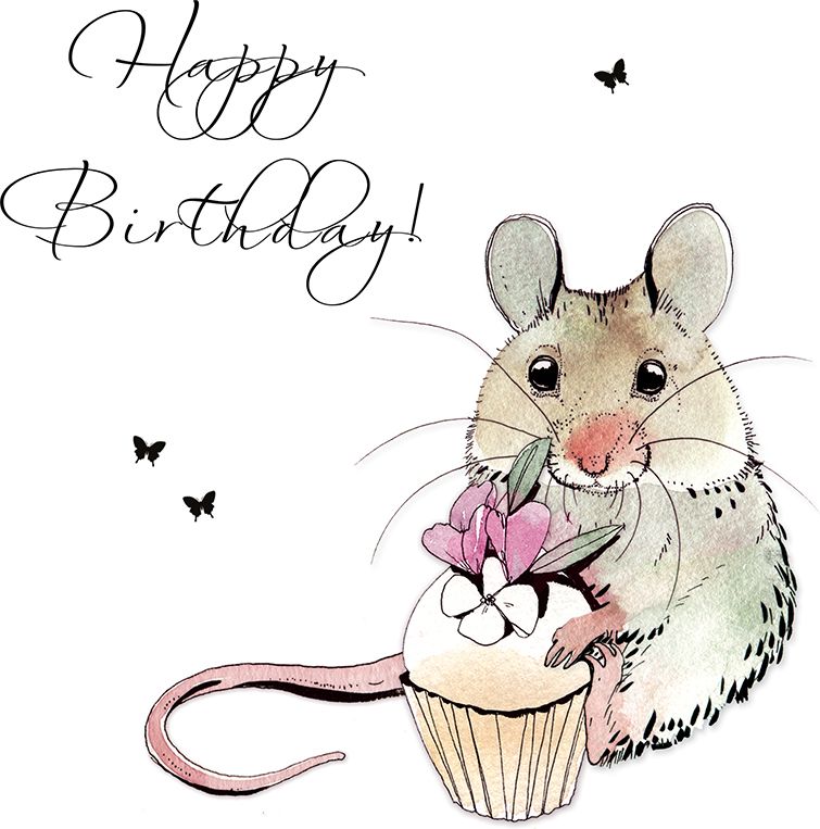 Clear Creation Karnet Swarovski kwadrat Urodziny myszka