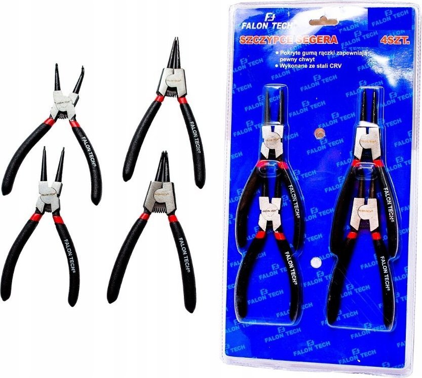 Falon-Tech ZESTAW SZCZYPCE DO PIERŚCIENI SEGERA 6'' 160MM 4EL