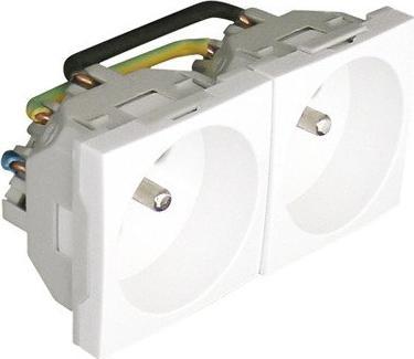 Efapel EFAPEL QUADRO45 GNIAZDO 2-KROTNE SHUCKO Z UZIEMIENIEM CZERWONY 45193 SVM