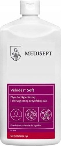 Medisept Velodes Soft płyn do higienicznej i chirurgicznej dezynfekcji rąk 1l