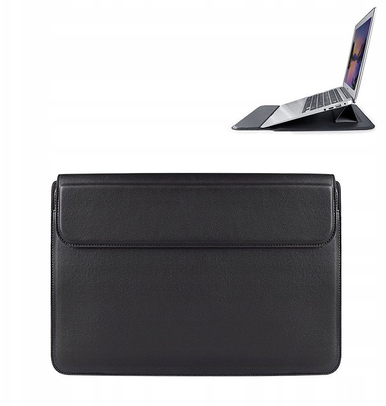 Etui Devia etui pokrowiec torba do laptopa / MacBooka Ultra-Thin z funkcją podstawki 15,4'' sztuczna skóra czarny