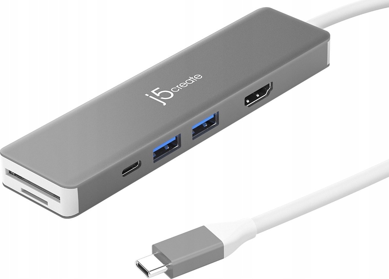 Stacja/replikator j5create j5create JCD390-N stacja dokująca Przewodowa USB 3.2 Gen 2 (3.1 Gen 2) Type-C Srebrny, Biały