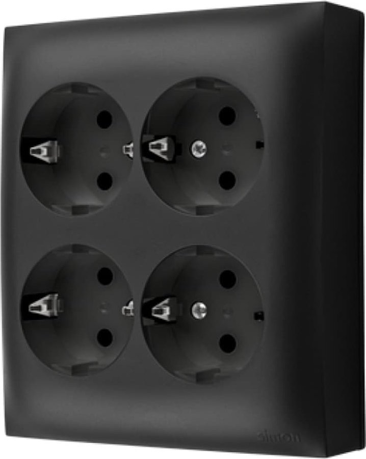 Kontakt-Simon Simon Aquaclick Gniazdo IP20, Schuko, 4-krotne czarny ACGSZN4/49
