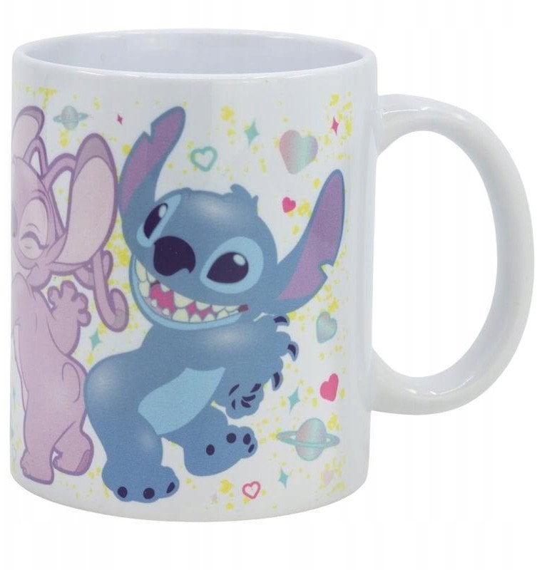 Kubek Ceramiczny Disney Stitch z Uchem do Napojów Stitch & Angel 325ml