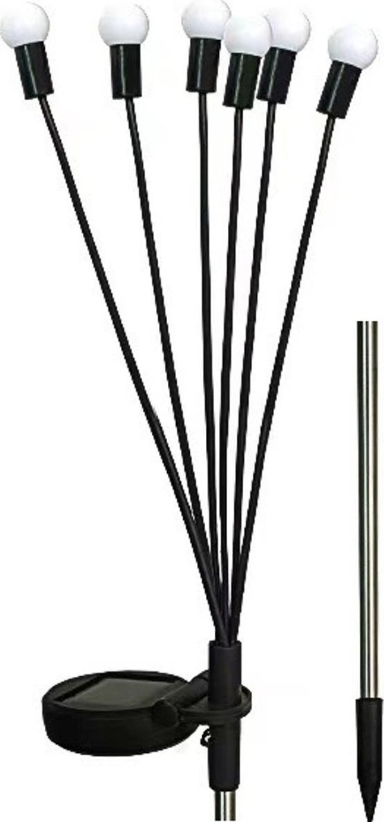 Saska Garden LAMPA SOLARNA TAŃCZĄCE NA WIETRZE KULECZKI BIAŁE 6 LED 72CM