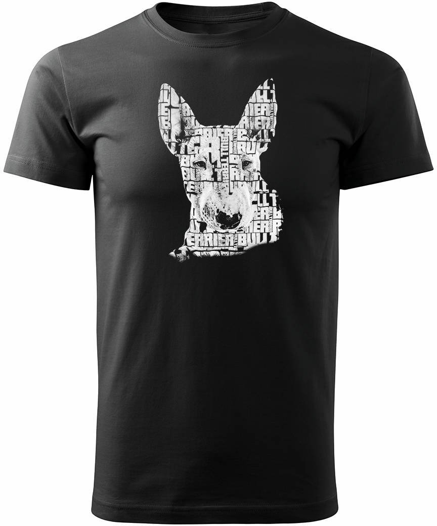 Topslang Koszulka z bulterierem bulterier bull terrier męski czarny REGULAR XL