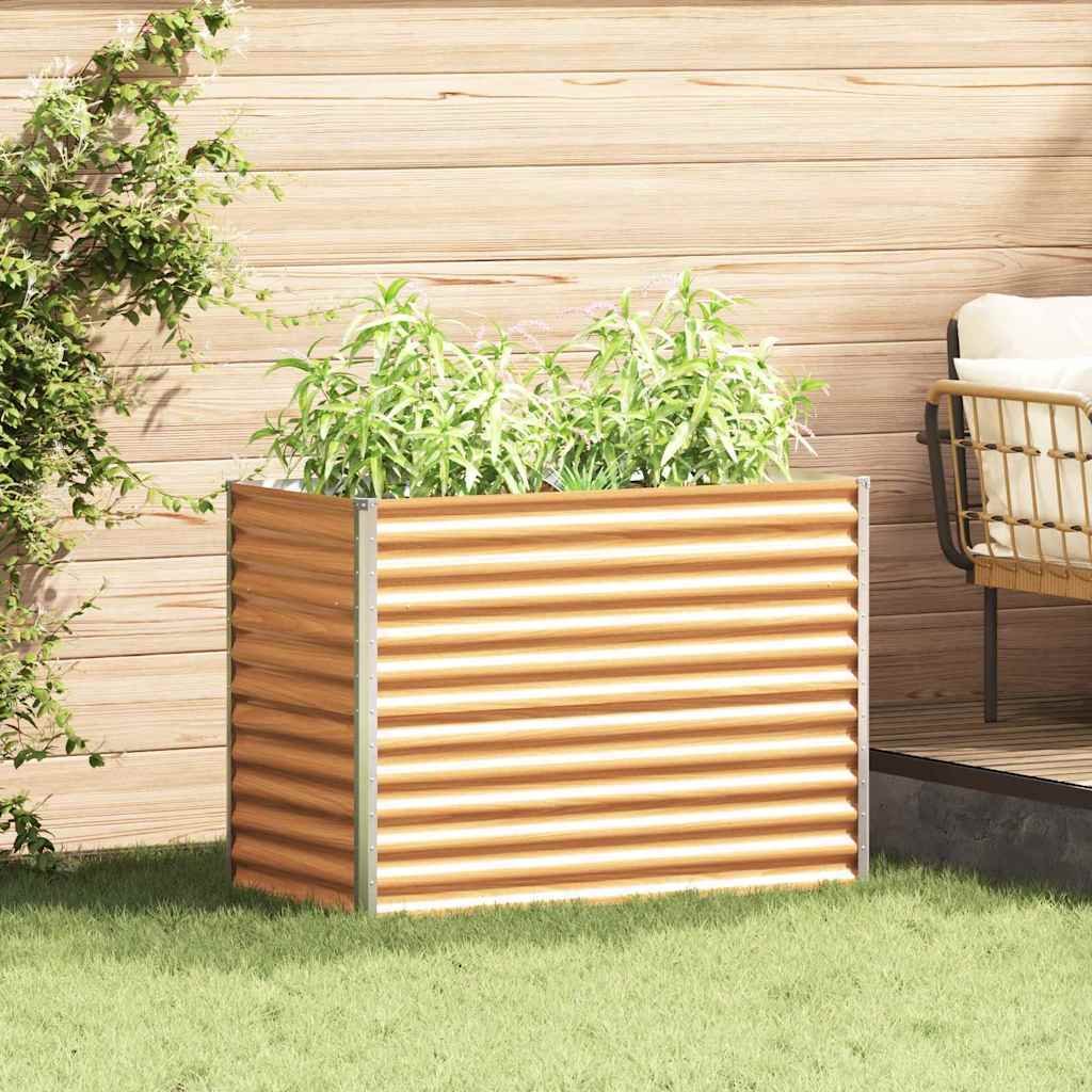 Skrzynia ogrodowa vidaXL Podniesiona rabata ogrodowa 98 x 50 x 68 cm Stal ocynkowana