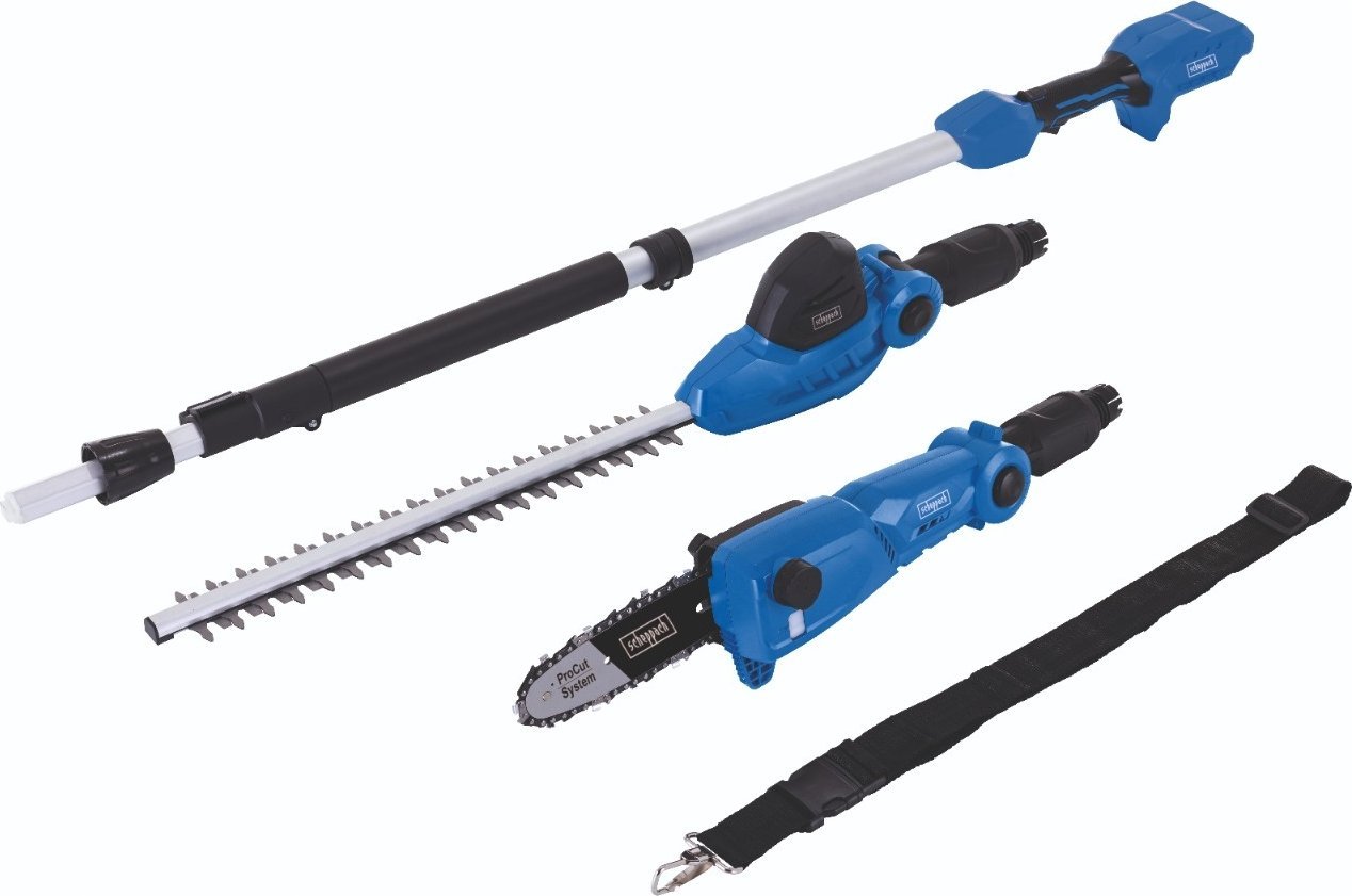 Scheppach Akumuliatorinės gyvatvorių žirklės-aukštapjovėX, Scheppach