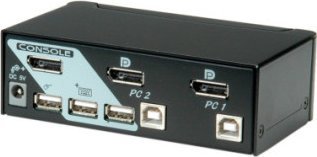Przełącznik Roline Przełącznik KVM ROLINE DisplayPort USB 2.0, 1 użytkownik - 2 PC