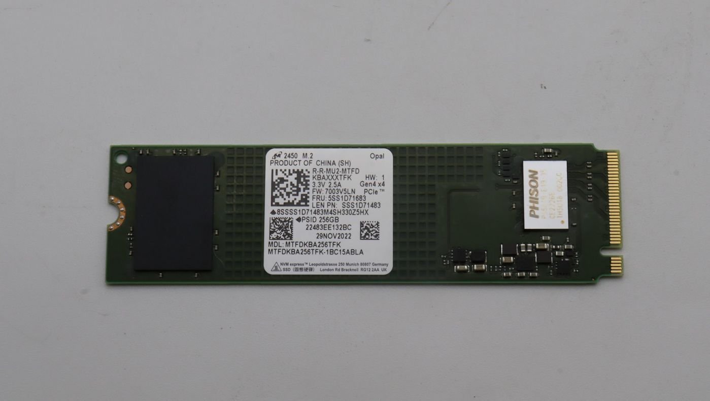 256GB M.2 NVMe SSD with PCIe