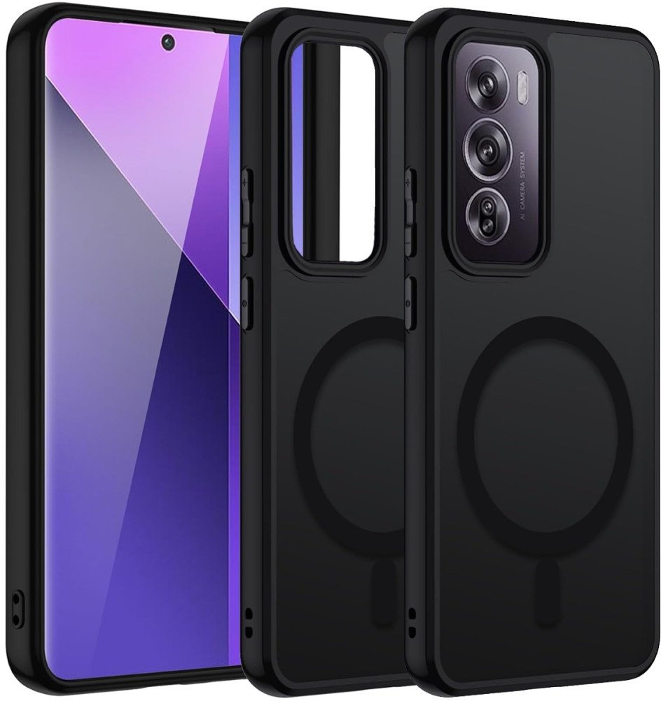 Matowe etui Supero Magmat MagSafe do Oppo Reno 12 Pro, półprzeźroczyste-przydymione