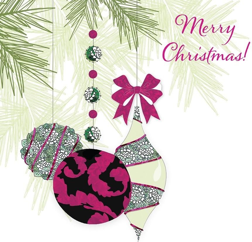 Clear Creation Karnet Swarovski kwadrat. Święta Bombki