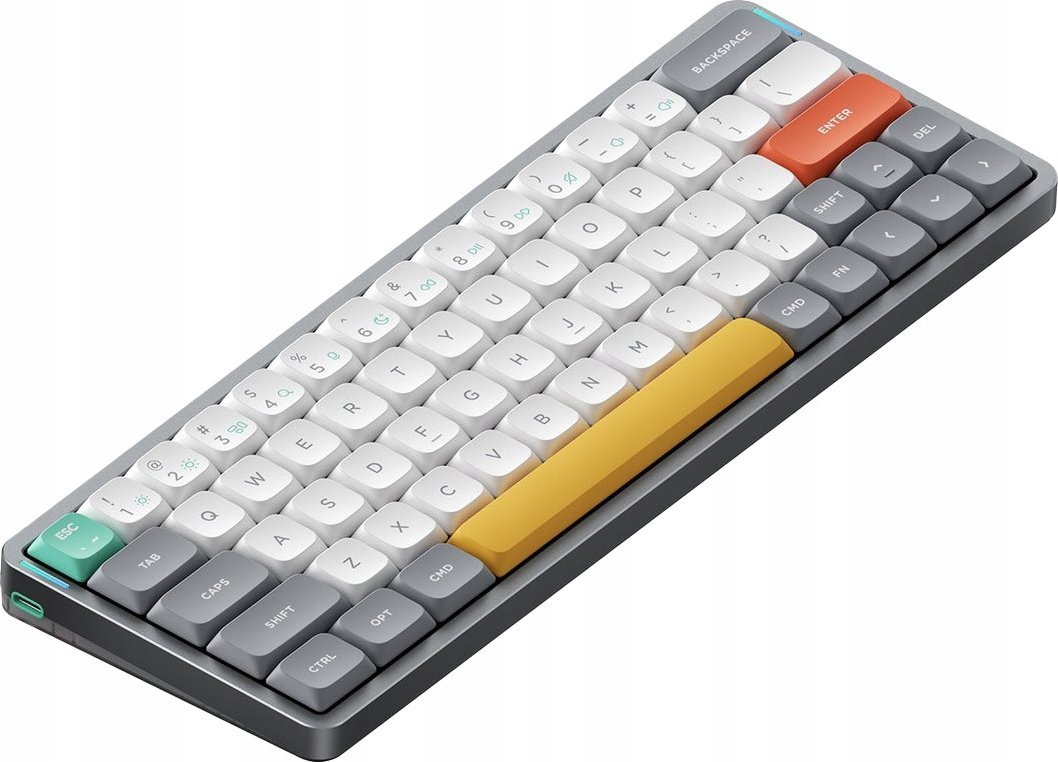 Nuphy - Air60 V2 Wireless Mechanical Keyboard - Bezprzewodowa Klawiatura Mechaniczna Slim Lunar Gray Red