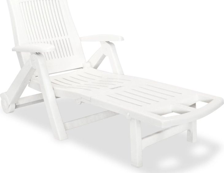 Elior Biały składany leżak ogrodowy - Nerja