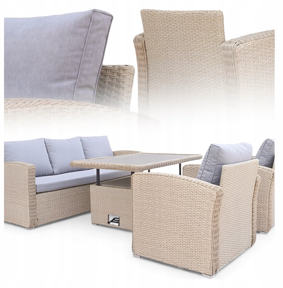 Hitbaits ZESTAW MEBLI ogrodowych TECHNORATTAN KANZA