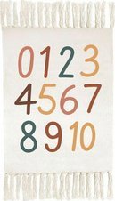 Home Styling Collection Dywan dziecięcy Literki, numerki, z frędzlami, 60 x 90 cm