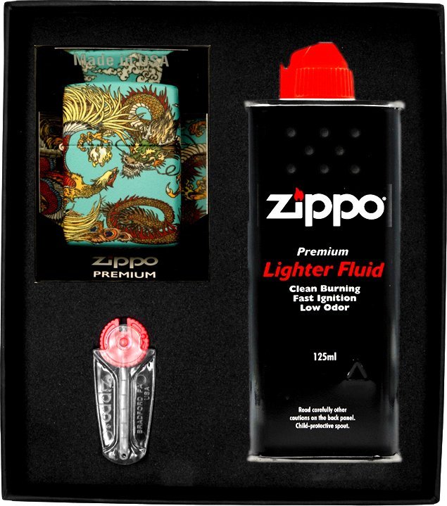 Zestaw ZIPPO Zapalniczka CHINESE DRAGON PHOENIX Prezentowy No1