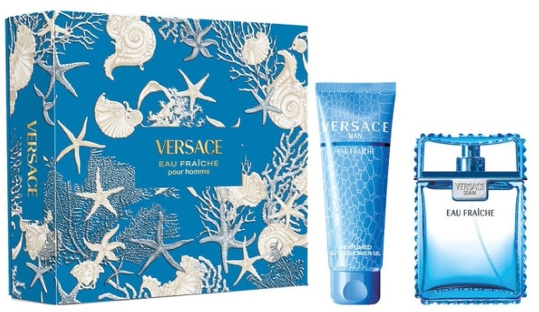 Versace Eau Fraiche Pour Homme Zestaw woda toaletowa spray 100ml + żel pod prysznic 150ml